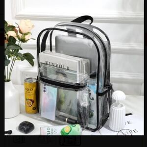 Clear black trimmed mini stadium approved backpack full size New